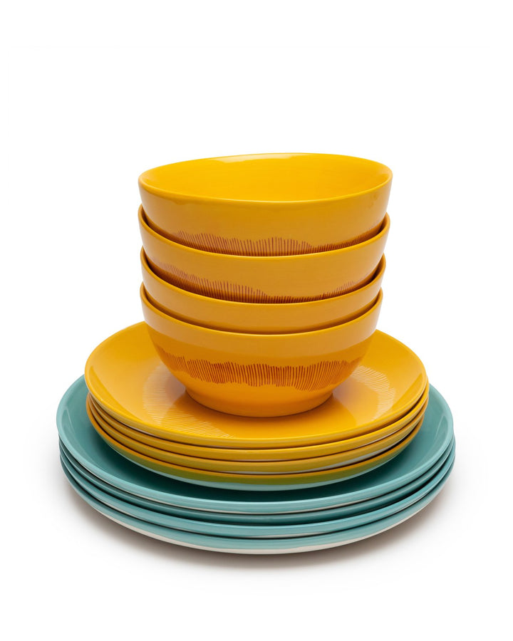 Serax - Ottolenghi - Serviesset 12 Stuks Geel/Azure Feast