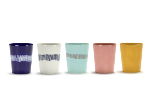Serax - Ottolenghi - THEEKOP WIT STRIPES BLAUW FEAST - Set van 4