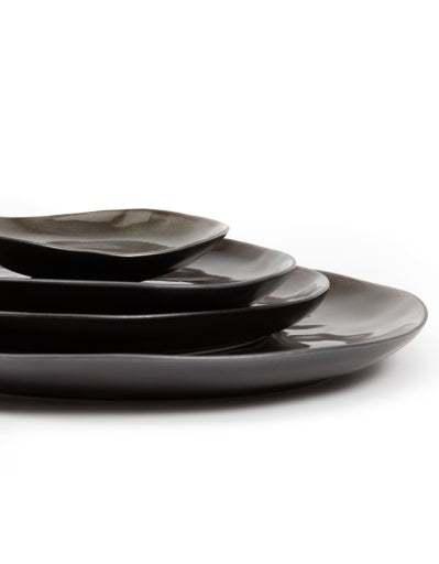 Serax - Pascale Naessens - BORD OVAAL S BRUIN PURE - Set van 4