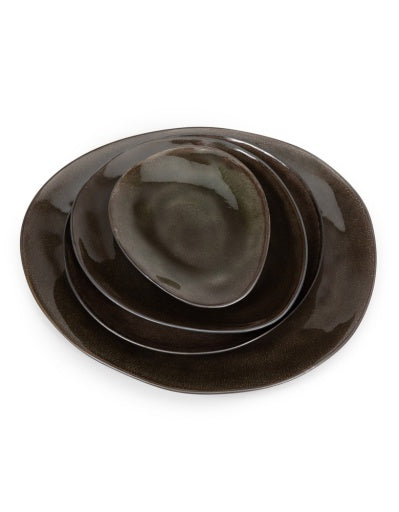 Serax - Pascale Naessens - BORD OVAAL S BRUIN PURE - Set van 4