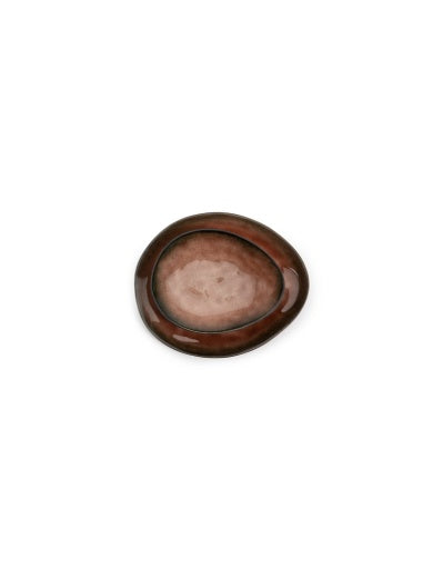 Serax - Pascale Naessens - BORD OVAAL S BRUIN PURE - Set van 4