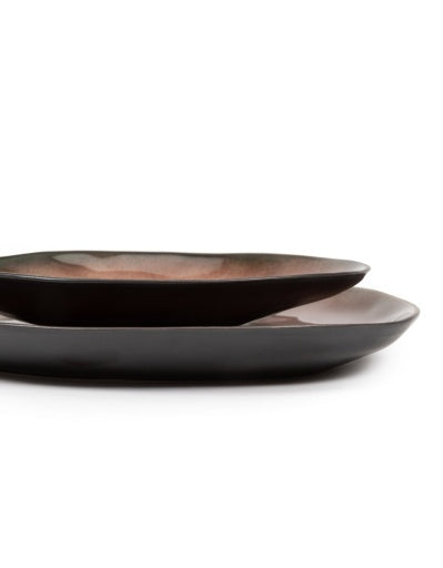 Serax - Pascale Naessens - BORD OVAAL S BRUIN PURE - Set van 4