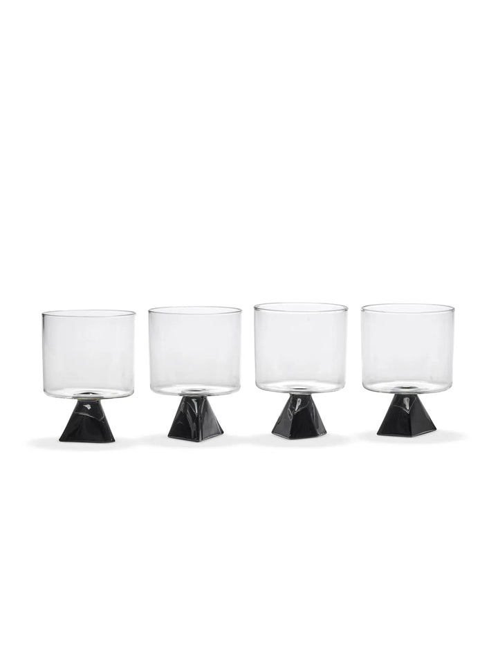Serax - Plan C - Glas Zwart Silos - Set van 4