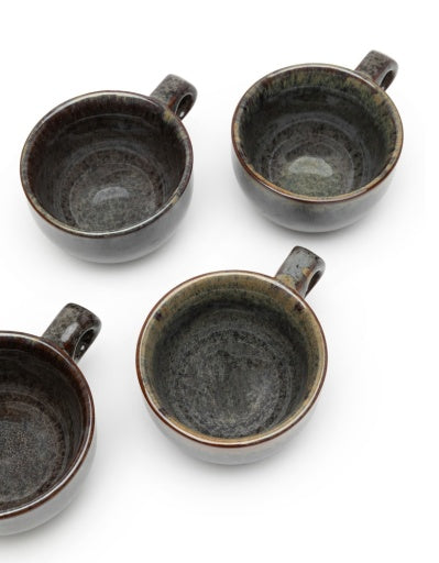 Serax - Sergio Herman - CAPPUCCINOKOP + SCHOTEL CAMO GREEN - Set van 4
