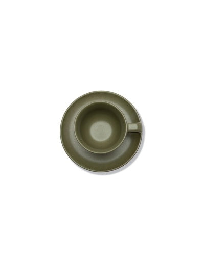 Serax - Sergio Herman - CAPPUCCINOKOP + SCHOTEL CAMO GREEN - Set van 4