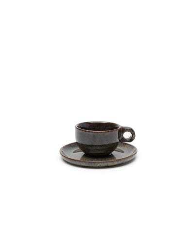 Serax - Sergio Herman - CAPPUCCINOKOP + SCHOTEL CAMO GREEN - Set van 4