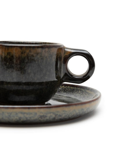 Serax - Sergio Herman - ESPRESSOKOP + SCHOTEL CAMO GREEN SURFACE - Set van 4