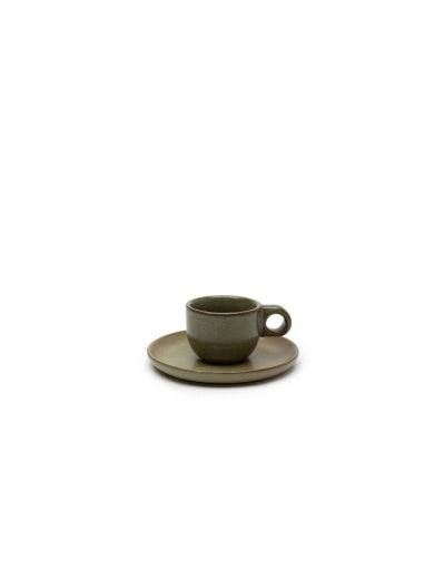 Serax - Sergio Herman - ESPRESSOKOP + SCHOTEL CAMO GREEN SURFACE - Set van 4