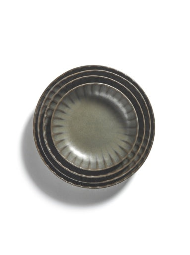 Serax - Sergio Herman - HOOG BORD M GROEN INKU - Set van 2