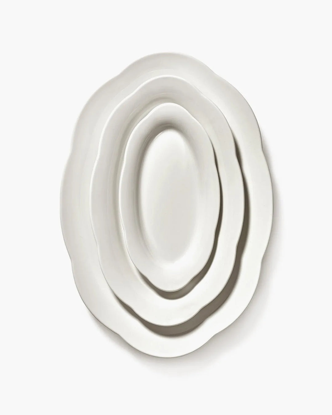 Serax - Sergio Herman - Hoog Ovaal Bord L Wit Silhouette - Set van 2