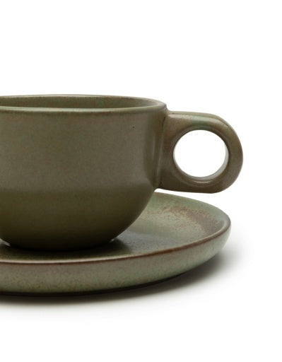 Serax - Sergio Herman - KOFFIEKOP + SCHOTEL CAMO GREEN SURF - Set van 4