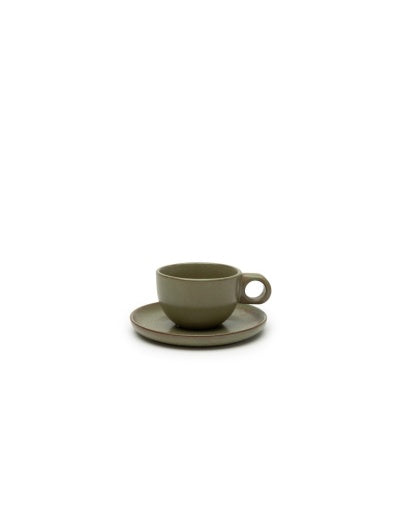Serax - Sergio Herman - KOFFIEKOP + SCHOTEL CAMO GREEN SURF - Set van 4