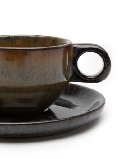 Serax - Sergio Herman - KOFFIEKOP + SCHOTEL INDI GREY SURF. - Set van 4