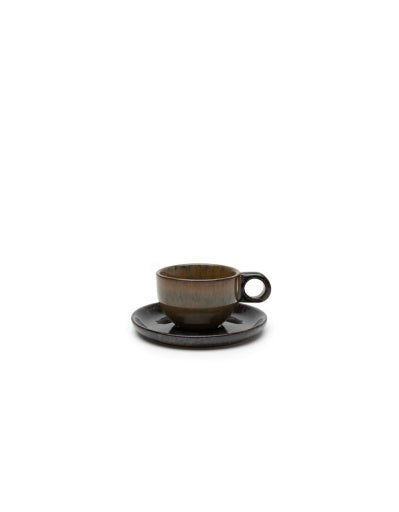 Serax - Sergio Herman - KOFFIEKOP + SCHOTEL INDI GREY SURF. - Set van 4