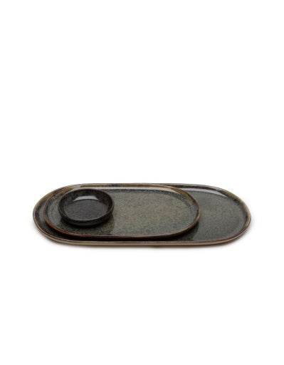 Serax - Sergio Herman - TAPASBORD L INDI GREY SURFACE - Set van 4