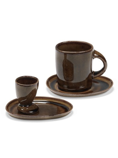 Serax - Uncharted - EIERDOPJE OKER OUT OF LINES - Set van 2