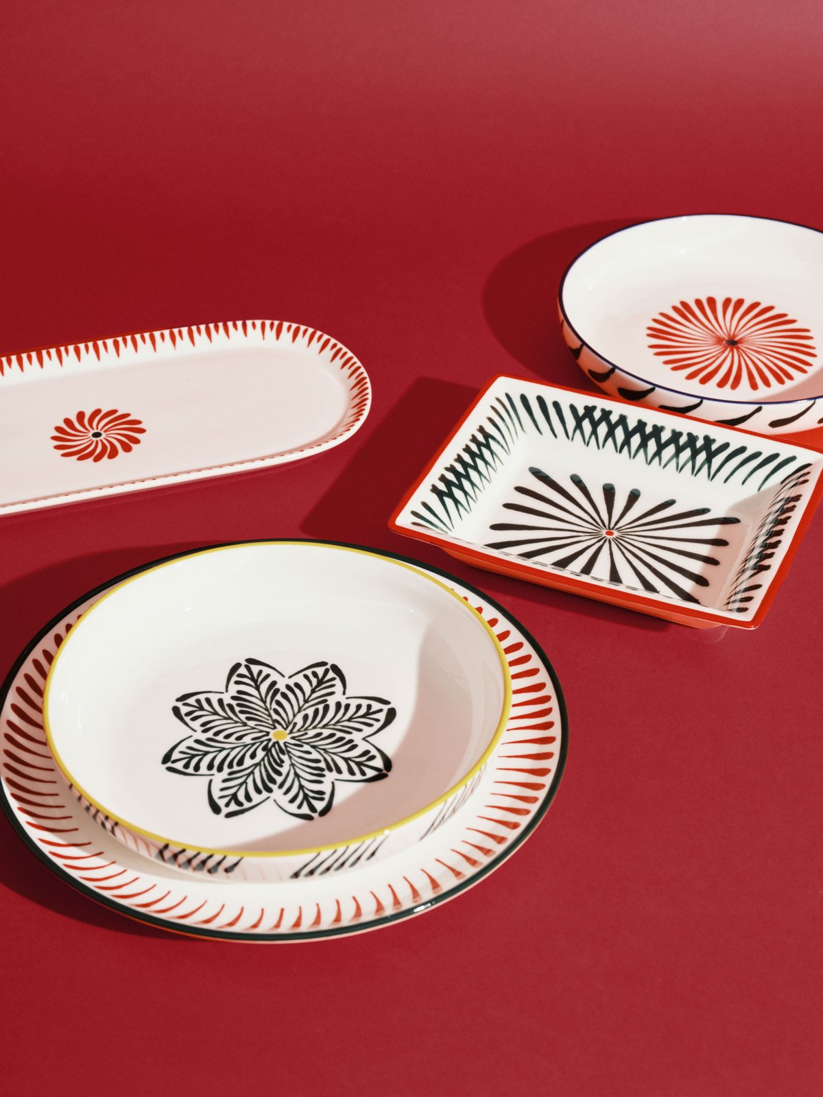 Serax - Waww La Table - Serveerbord Ovaal Rood Groen Bazaar