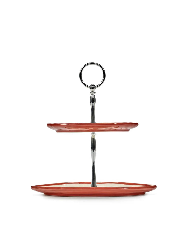 Serax - Wouters &amp; Hendrix - Gebakschalen Cakestandaard 2-laags Rood Wit