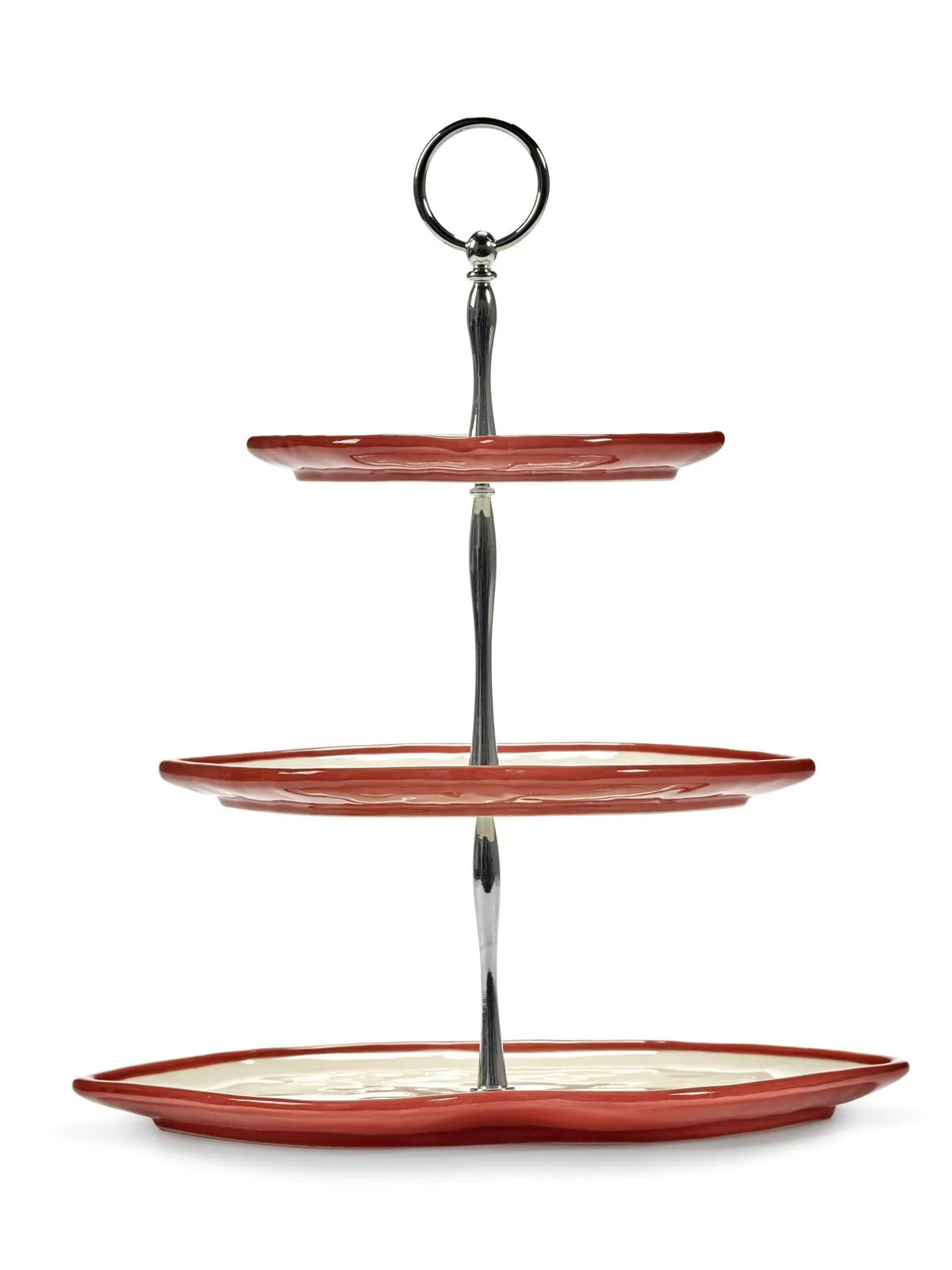 Serax - Wouters & Hendrix - Gebakschalen Cakestandaard 3-laags Rood Wit