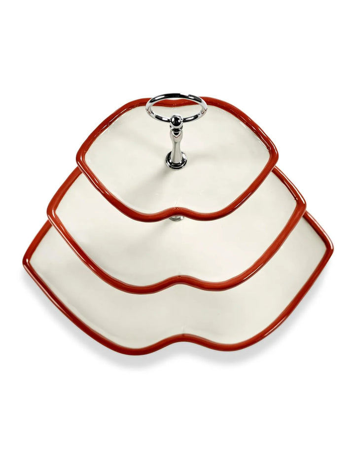 Serax - Wouters &amp; Hendrix - Gebakschalen Cakestandaard 3-laags Rood Wit