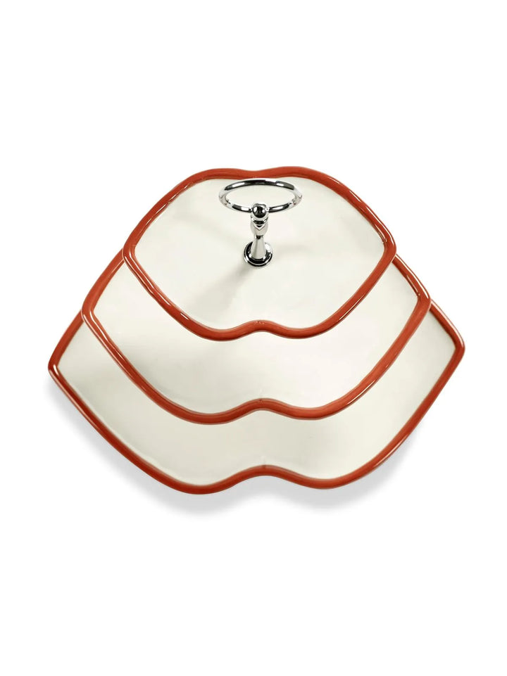 Serax - Wouters &amp; Hendrix - Gebakschalen Cakestandaard 3-laags Rood Wit