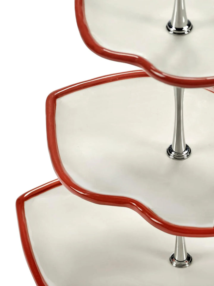 Serax - Wouters &amp; Hendrix - Gebakschalen Cakestandaard 3-laags Rood Wit