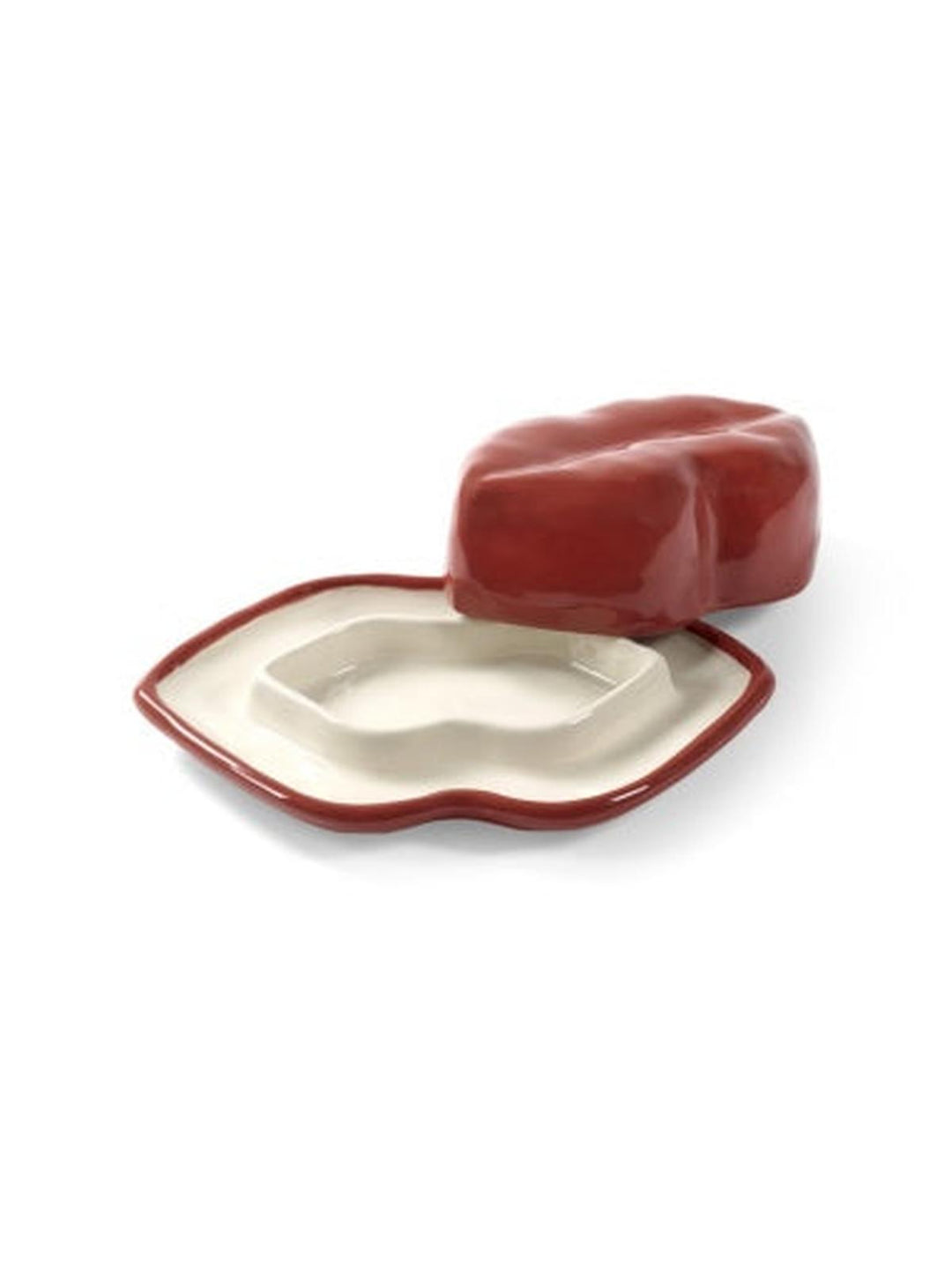 Serax - Wouters &amp; Hendrix - Schaal met Deksel Rood Wit Lips