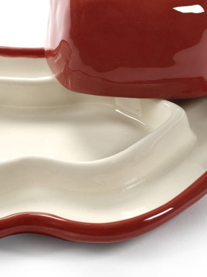 Serax - Wouters &amp; Hendrix - Schaal met Deksel Rood Wit Lips