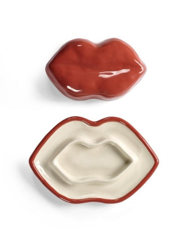 Serax - Wouters &amp; Hendrix - Schaal met Deksel Rood Wit Lips