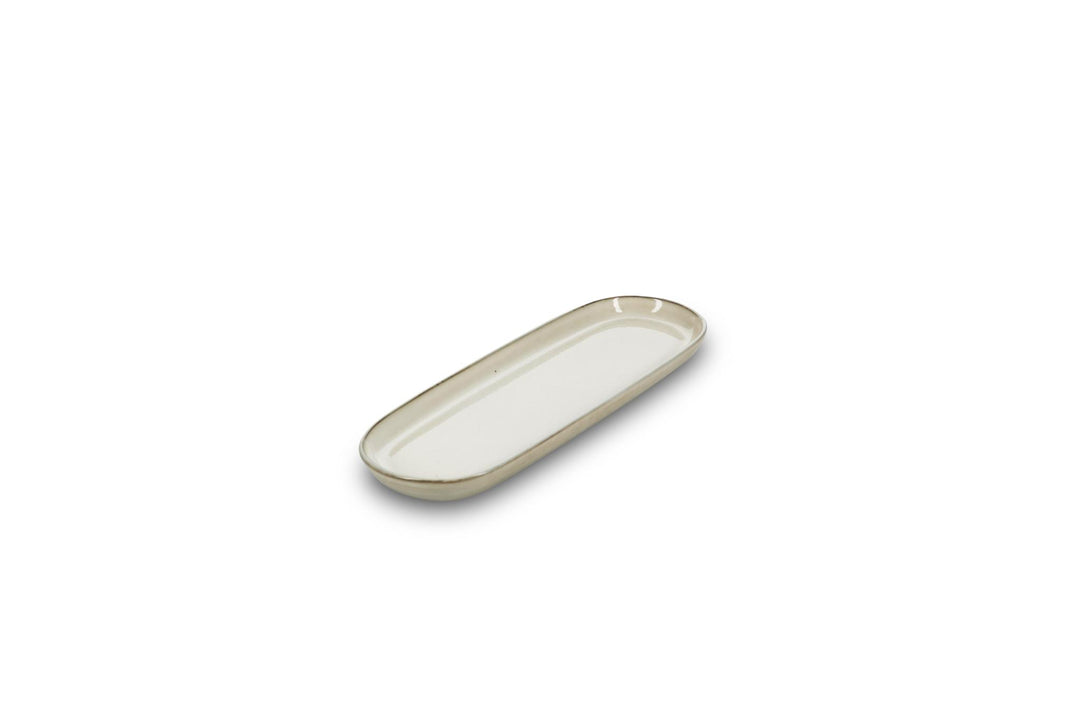 Serveerschaal 29x10xH2cm ivoor Meridian - Set van 2