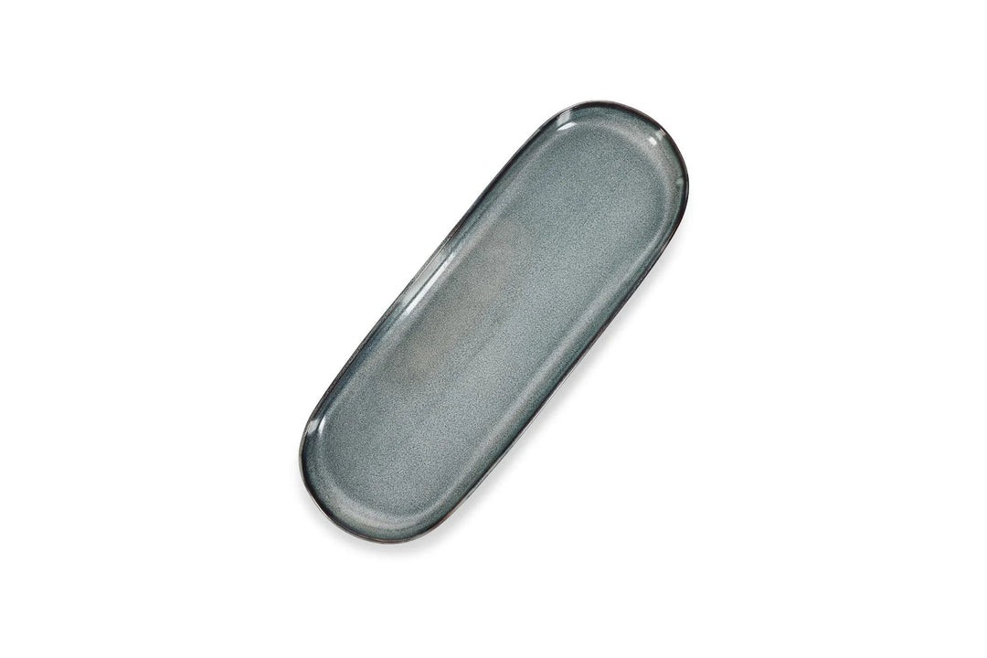 Serveerschaal 38,5x14xH2,5cm groen/blauw Meridian - Set van 2