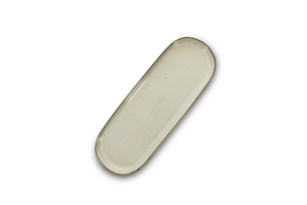 Serveerschaal 38,5x14xH2,5cm ivoor Meridian