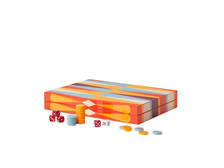 Spel - Backgammon Lacquered - Rood