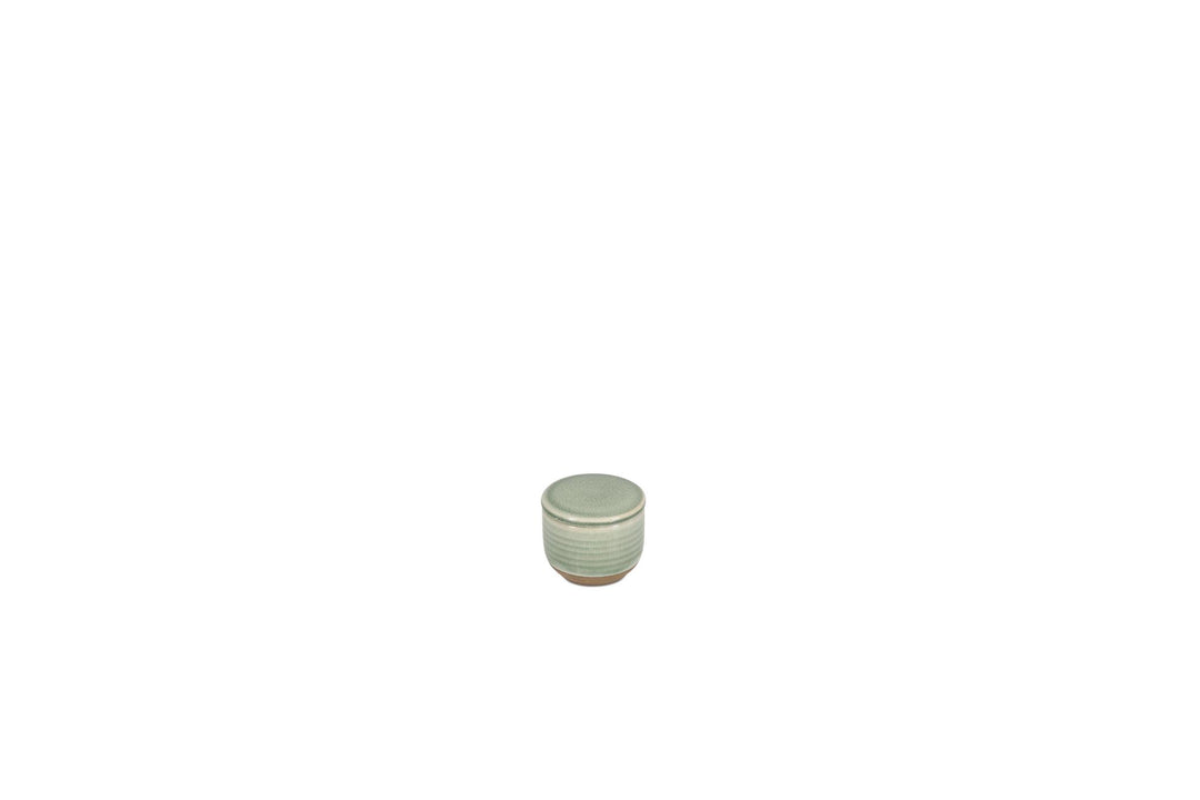 Suikerpot 7xH6cm met deksel groen Cameo