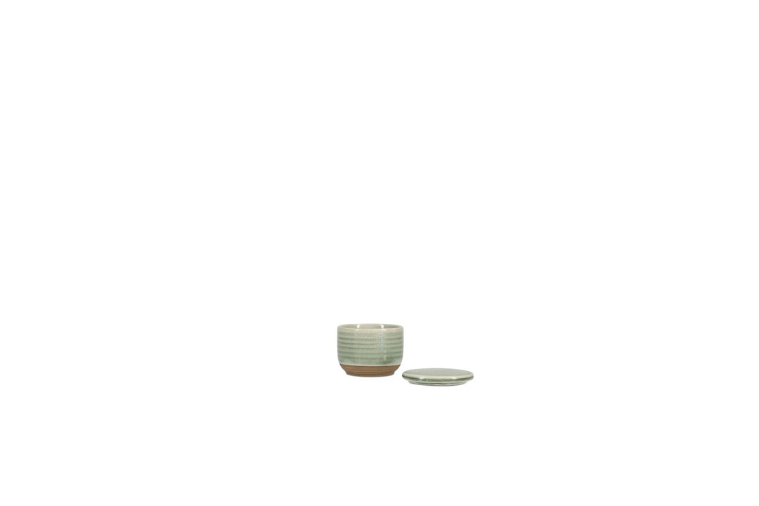 Suikerpot 7xH6cm met deksel groen Cameo