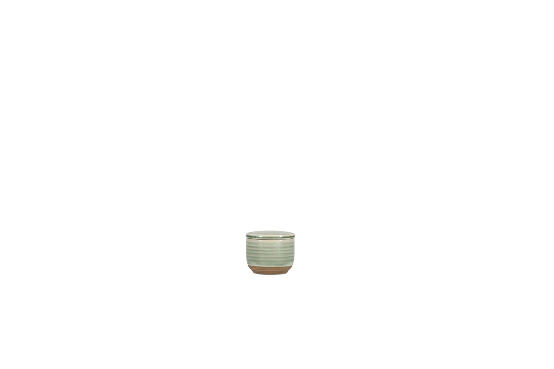 Suikerpot 7xH6cm met deksel groen Cameo