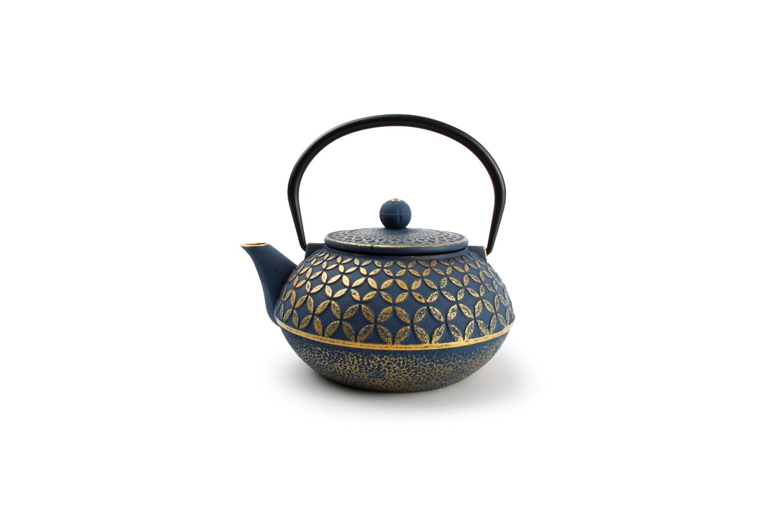 Theepot 80cl blad goud/blauw My Tea