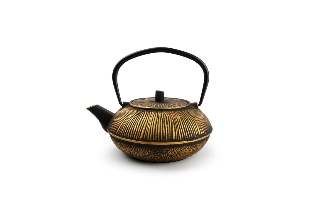 Theepot 80cl strepen goud/zwart My Tea