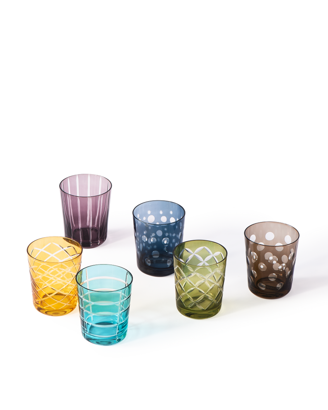 Polspotten - Glas Cuttings Multicolor (set van 6)