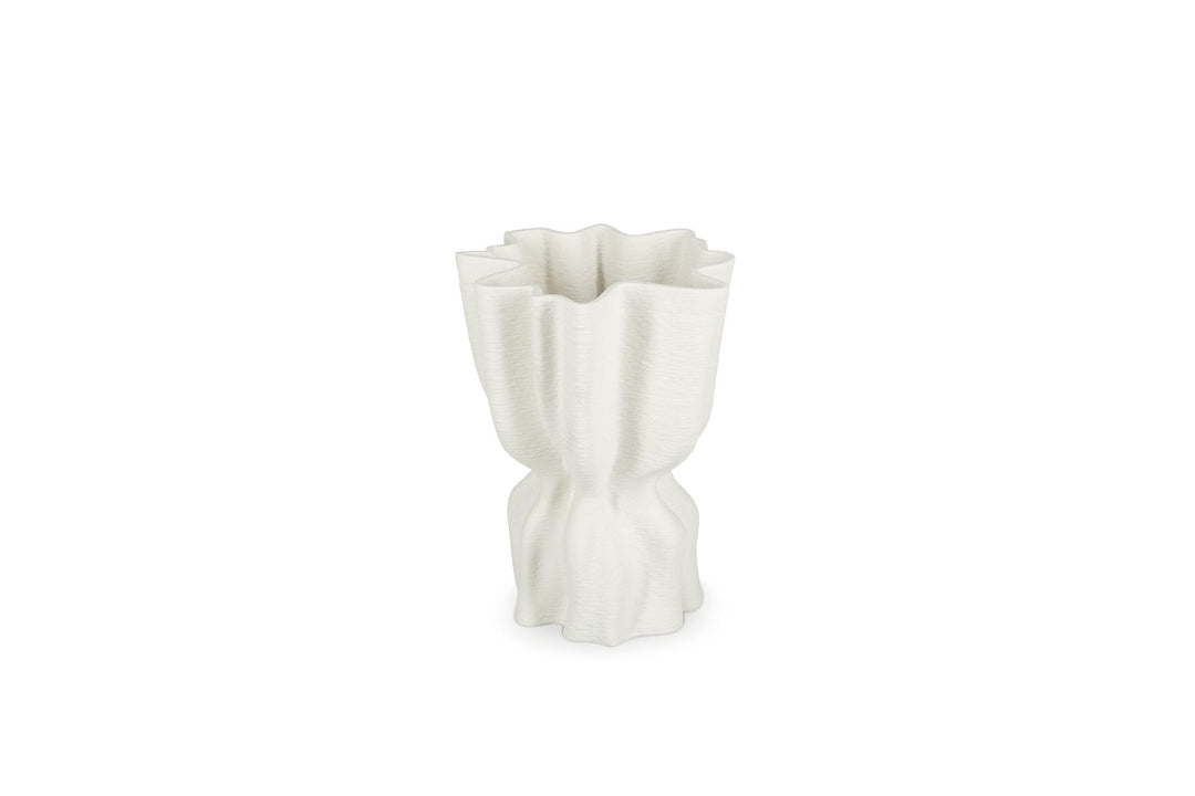 Vaas 17x13,5xH22cm draped white Vea