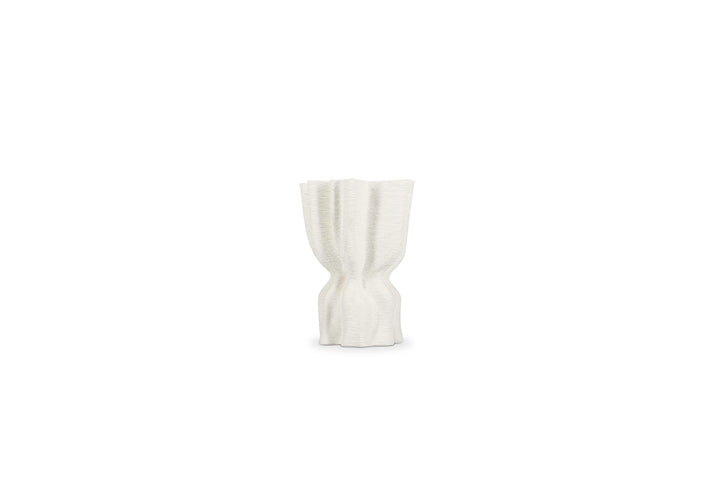 Vaas 17x13,5xH22cm draped white Vea