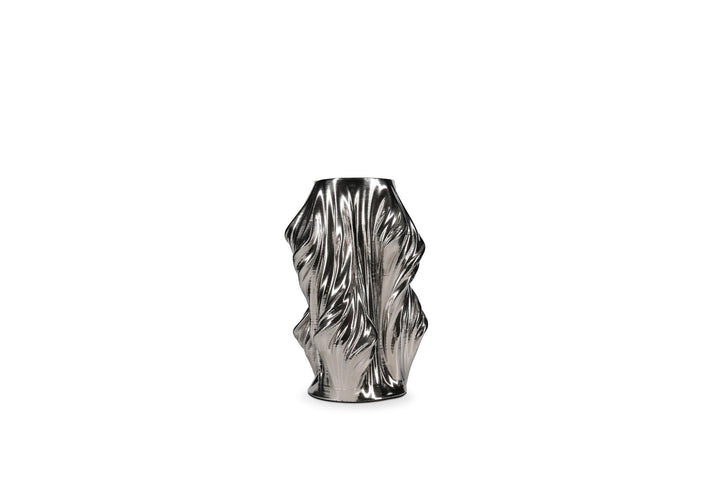 Vaas 20x20xH28,5cm satin silver Vea