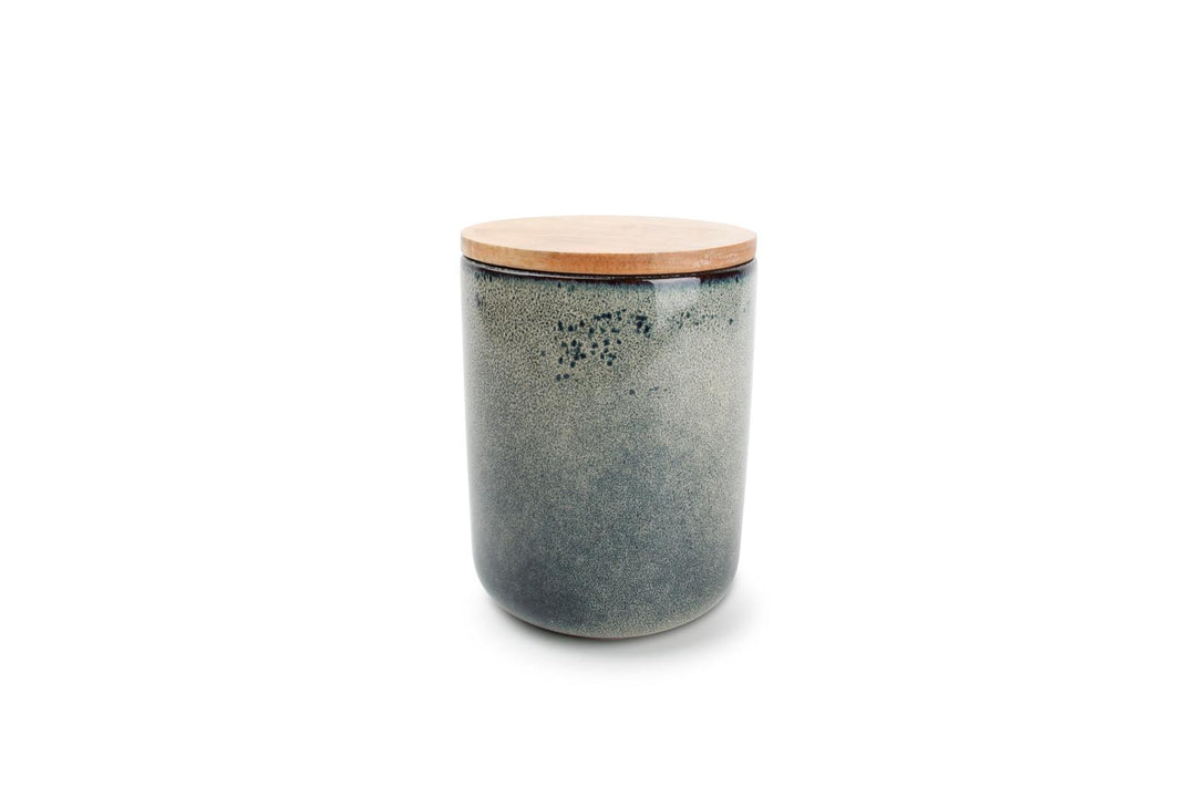 Voorraadpot 12xH15cm groen/blauw Meridian