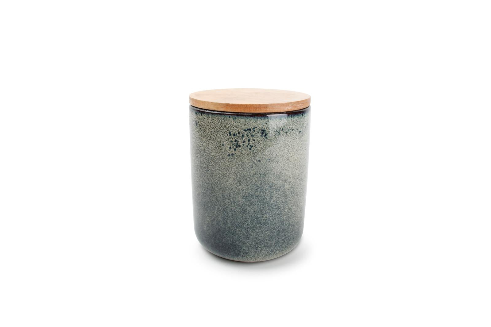 Voorraadpot 12xH15cm groen/blauw Meridian