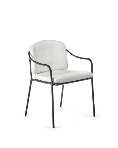 Serax - Piet Boon - ARMLEUNSTOEL ZWART + KUSSEN WIT PATIO