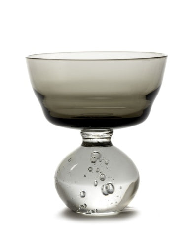 Serax - Bela Silva - GLAS OP VOET M SMOKY GRIJS ETERNAL SNOW  - Set van 6