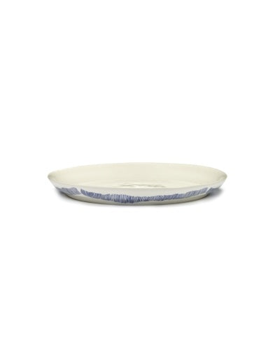Serax - Ottolenghi - Serveerschotel S Wit Stripes Blauw Feast