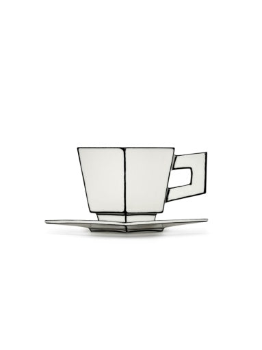 Serax - Annebet Philips - CAPPUCCINOKOP+SCHOTEL WIT/ZWART
