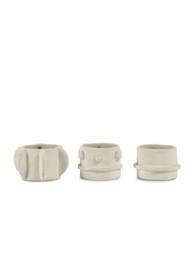 TEALIGHT HOLDER ASS/3 BEIGE MOLLY