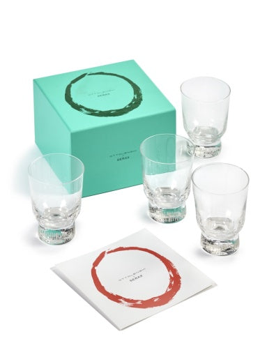 Serax - Ottolenghi - GLAS STRIPES GEZANDSTRAALD FEAST  - Set van 4